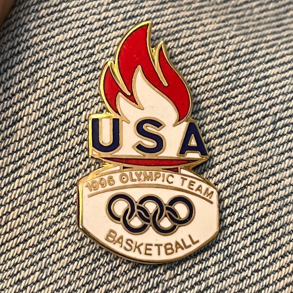 1996 Olympic NOC Pin ~ USA Team ~ Basketball ~ by HoHo NYC - Picture 1 of 2